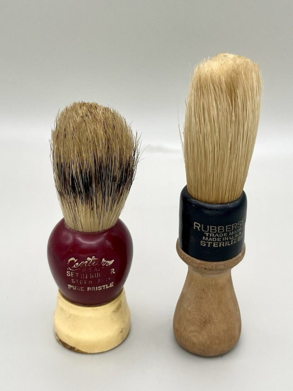 VTG Century Rubberset Shaving Brushes Lot 1940s Barber Wet Shave USA Mid Century